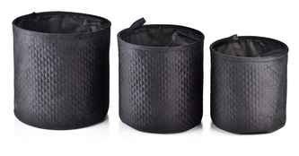 SARA BLACK KOMPLET 3 KOSZY L38xh38cm, M34xh34cm, S30xh30cm SARA BLACK KOMPLET 3 KOSZY L38xh38cm, M34xh34cm, S30xh30cm