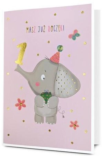 Karnet B6 Urodziny Roczek