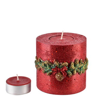 ŚWIECA LAMPION WALEC WIANEK CZERWONY 120