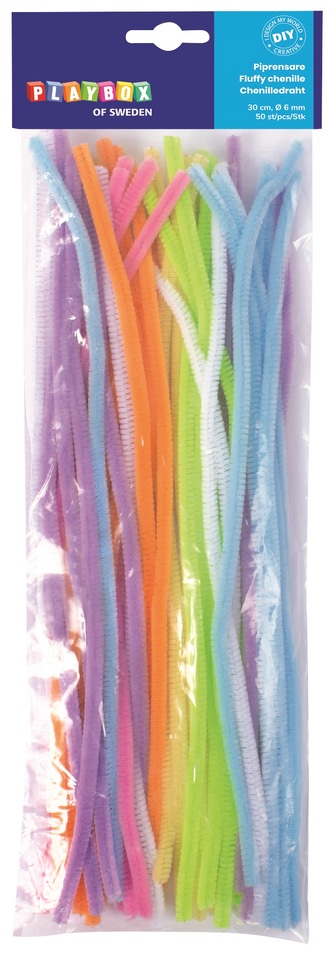 Chlupaté modelovací drátky, 30 cm, 50 ks pastelové barvy