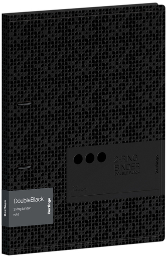 Segregator 2-ringowy 24 mm, Double Black czarny, Berlingo