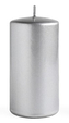 Świeca OPAL MET POŁYSK Walec mały 7xh10cm parafinowa srebrna
