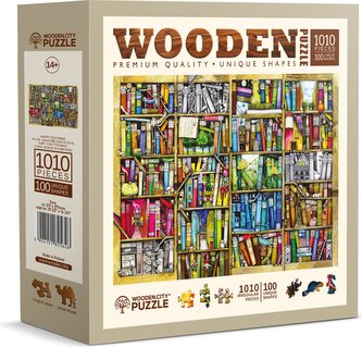 WOODEN CITY Dřevěné puzzle  Police s knihami 1010 dílků