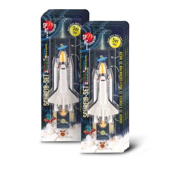 Zestaw szkolny Długopis 4-kol, Gumka wahadłowiec, Linijka i ołówki 2 szt. Space Adventure, Trendhaus