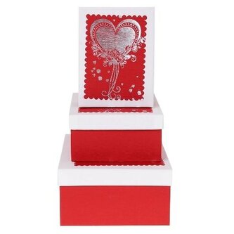 Pudełko prezentowe 3szt Walentynka ROZETTE