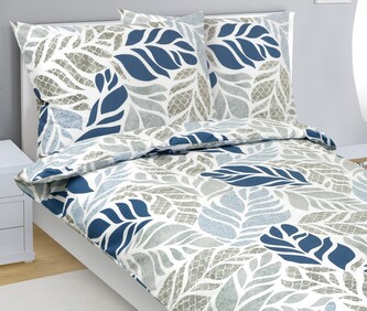 Povlečení bavlněné - Variace modrá, béžová - 140x200, 70x90 cm