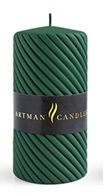 Świeca CAROLINE MAT walec średni 7x14cmparafinowa zielona