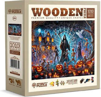 WOODEN CITY Dřevěné puzzle Halloweenský Pán smrti 1010 dílků