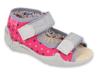 342P008 18 - dívčí sandálky, kožená stélka,kytičky 342P008_23