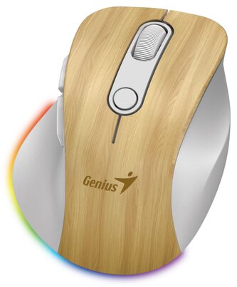 GENIUS Ergo 9000S Pro Pine Wood/ duální Bluetooth+2,4GHz/ 2400dpi/ bezdrátová/ 6 tlačítek/ dobíjecí/ RGB/ barva borovice GENIUS Ergo 9000S Pro Pine Wood/ duální Bluetooth+2,4GHz/ 2400dpi/ bezdrátová/ 6 tlačítek/ dobíjecí/ RGB/ barva borovice