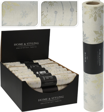 Tkanina dekoracyjna lniana biały płatek