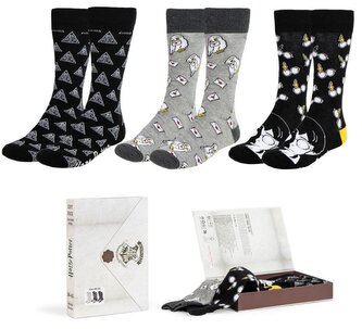 Pánské ponožky v dárkovém boxu Harry Potter: Ikony set 3 párů (velikost EU 38-45)