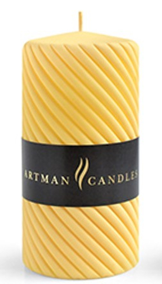 Świeca CAROLINE MAT walec mały 7x10cmparafinowa żółta
