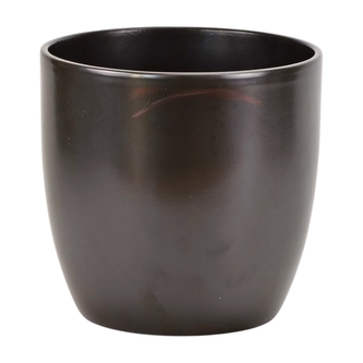 Keramický, černý květináč, 19 cm, 2. jakost