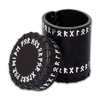 Kelímek na kostky runový černý