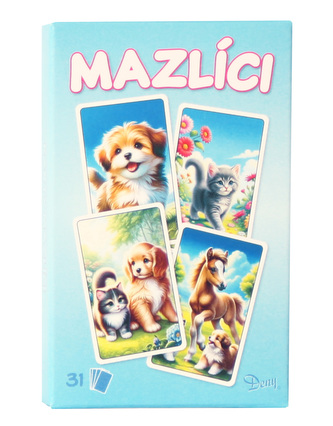 Karty Černý Petr zvířecí mazlíci modrý