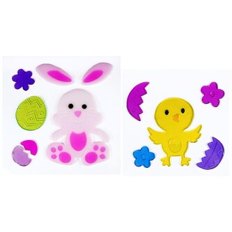 Żelowe ozdoby na okno wielkanocne