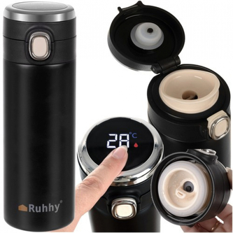 Termohrnek s LED displejem Ruhhy 420 ml - černá