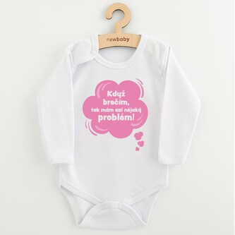Dětské body s potiskem New Baby Když brečím, tak mám asi nějaký problém! růžová - velikost 86 (12-18m)