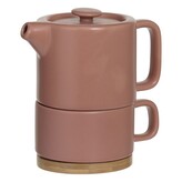 Konvička se šálkem Natural 400 ml růžová