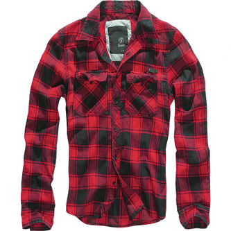Košile Brandit Check Shirt - červená-černá, 7XL