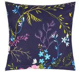 Povláček bavlněný - Květ jabloně tm.modrá, růžová - 40x40 cm