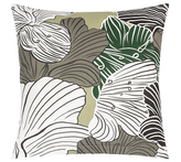 Povláček bavlněný - Květ khaki - 40x40 cm