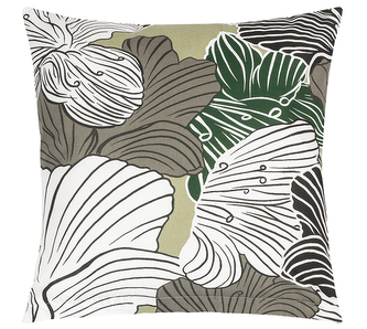 Povláček bavlněný - Květ khaki - 40x40 cm