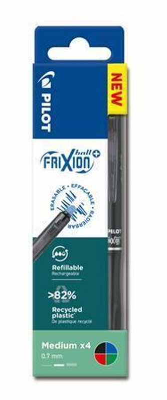 Roller "Frixion Ball Plus", 4 barvy, sada, 0,35 mm, vymazatelný, stiskací mechanismus, PILOT 448105