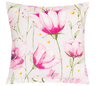 Povláček bavlněný - Louka růžová - 40x40 cm