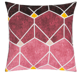 Povláček bavlněný - Plástev černá, růžová - 40x40 cm