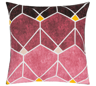 Povláček bavlněný - Plástev černá, růžová - 40x40 cm