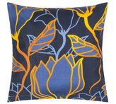 Povláček bavlněný - Květ tmavě modrá - 40x40 cm