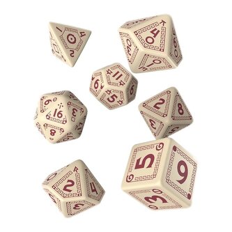 Sada kostek RuneQuest - Beige & burgundy