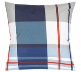 Povláček bavlněný - Káro modrá, šedá - 40x40 cm