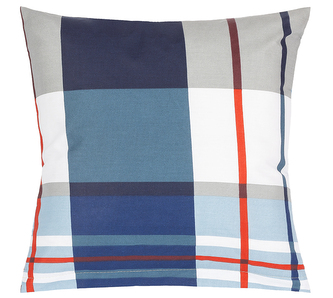 Povláček bavlněný - Káro modrá, šedá - 40x40 cm