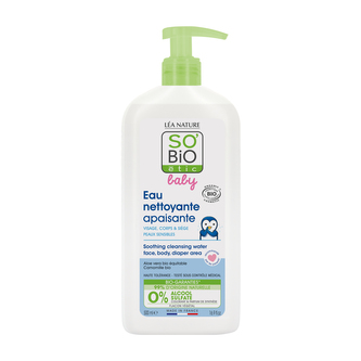 Voda dětská čisticí zklidňující  - tělo, obličej, oblast plenek 500 ml BIO   SO’BiO étic