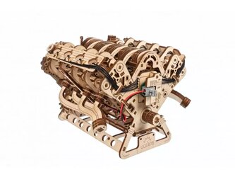 Ugears 3D dřevěné mechanické puzzle Motor V8