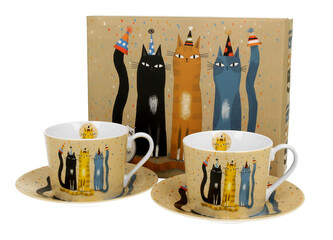 2 filiżanki ze spodkami Koci Świat PARTY