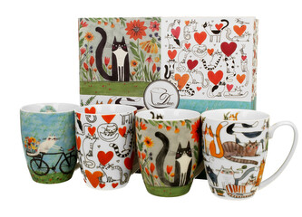 Komplet 4 kubki Koci Świat