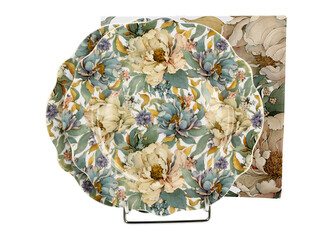 Komplet 2 talerze deserowe PEONY WHITE