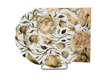 Komplet 2 talerze deserowe ENGLISH ROSES WHITE