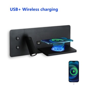 Immax LED Be PREPARE 4v1, bodové svítidlo s QI nabíjením, USB černá varianta pravá