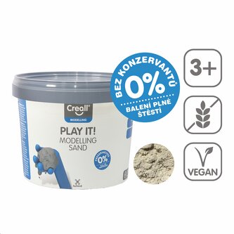 Creall modelovací písek Play it!, 750 g, kelímek, přírodní