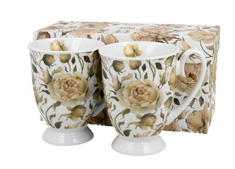 2 kubki royal ENGLISH ROSES WHITE