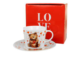 Filiżanka ze spodkiem MIŚ Z SERCEM