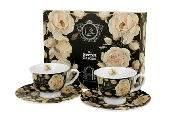 2 filiżanki espresso  royal ze spodkami ENGLISH ROSES BLACK