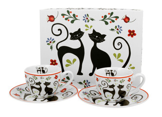 2 filiżanki espresso ze spodkami KOTY ETNO