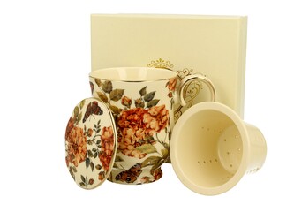 ECRU Kubek z zaparzaczem HERBAL ROSES