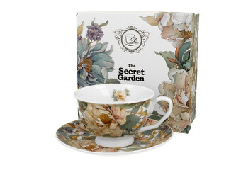 Filiżanka royal ze spodkiem PEONY WHITE